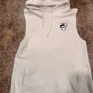 Alphalete White Sleeveless Hoodie Tank